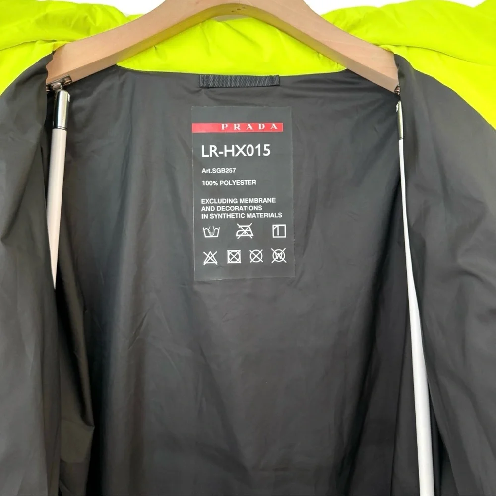 Prada Linea Rossa‎ Down Puffer Coat Neon Yellow LR-HX015 Size XXL